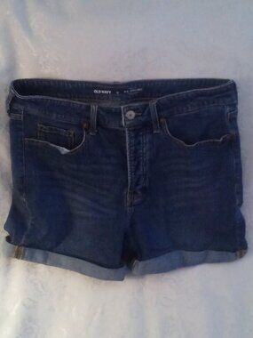 OLD NAVY SZ 12 x 5" O.G. STRAIGHT HIGH-RISE SECRET-SMOOTH POCKETS CUFFED HEM